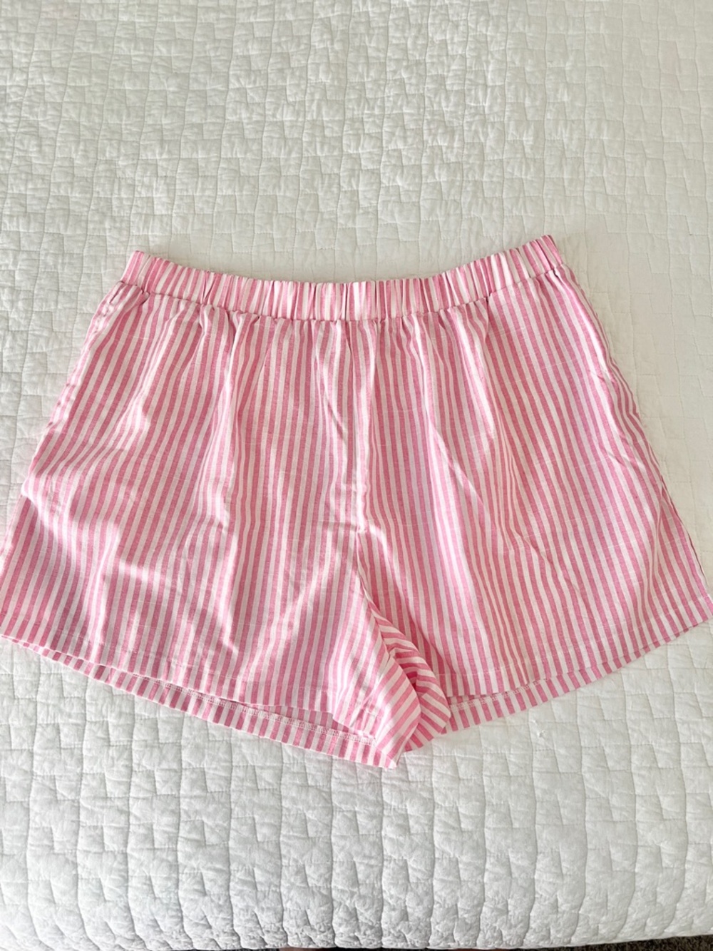 SHEIN Pink & White Striped Shorts